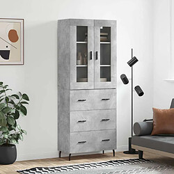 Maison Chic Buffet,Meuble de Rangement,commode pour salon,Cuisine Gris béton 69,5x34x180 cm Bois d'ingénierie -MN41304