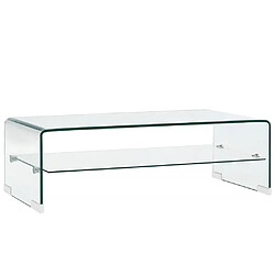 vidaXL Table basse Clair 98x45x31 cm Verre trempé