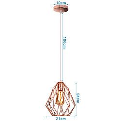 Stoex Suspension Luminaire D'Intérieur Rétro Plafonnier Moderne Lampe À Suspension Vintage en Métal Pour Chambre Intérieure Café Bar Or Rose E27 pas cher