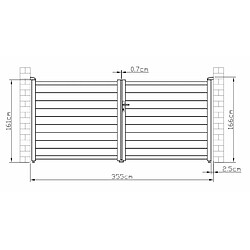 CEZARE Portail alu battant 350x158 MICHIGAN - GREEN & GROW