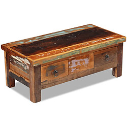 vidaXL Table basse à tiroirs Bois de récupération 90x45x35 cm