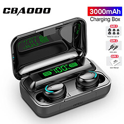 GUPBOO Casque stéréo TWS avec prise en charge Bluetooth 3000, boîtier de charge mAh 