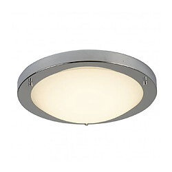 Searchlight Plafonnier 31 cm Led Flush, en argent satiné et verre