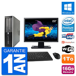 PC HP Compaq 6200 Pro SFF Ecran 22" G630 RAM 16Go Disque Dur 1To Windows 10 Wifi · Occasion 