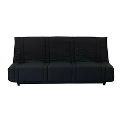 Banquette clic clac 3 places - tissu Noir - Style contemporain - L 193 x P 92 cm 