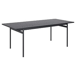 Toilinux Table à manger en mélaminé et Métal 4 à 6 convives - L. 200 cm - Noir