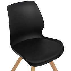 Acheter Decoshop26 Lot de 4 chaises de salle à manger design scandinave en plastique et PVC noir et pieds en bois clair 10_0001854