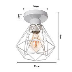 Stoex 2PCS Plafonnier Rétro Blanc Lampe de Plafond E27 Cage en Métal Luminaire Plafonnier Vintage D'Intérieur pas cher