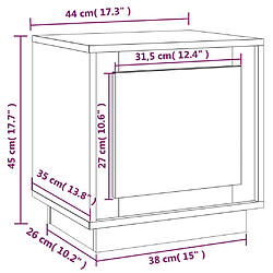 vidaXL Tables de chevet 2 pcs gris béton 44x35x45 cm bois d'ingénierie pas cher