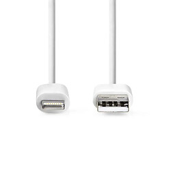 Acheter NEDIS Cordon Lightning IPHONE 7 8 9 10 11 12 13 14 USB 2.0 Apple Lightning à 8 broches USB-A Mâle 480 Mbps Plaqué nickel 2.00 m Licence Or