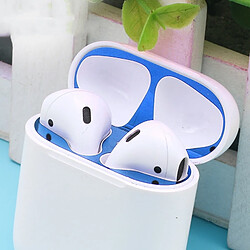 Wewoo Autocollant anti-poussière en métal pour Apple AirPods 1 (bleu)