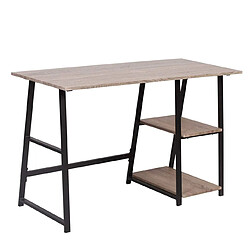 Helloshop26 Bureau d'ordinateur 2 étagères pour un grand rangement 120 cm 19_0000511 