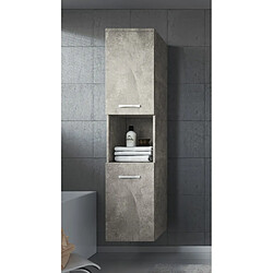 Auco Armoire de rangement de Montreal Hauteur : 131 cm Beton - Meuble de rangement haut placard meuble de salle de bain