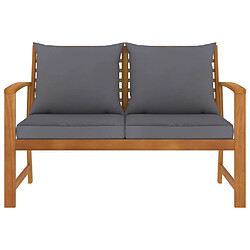 Maison Chic Banc de jardin | Banquette de jardin | Chaise Relax et coussin gris foncé 120cm Bois solide d'acacia -MN61293