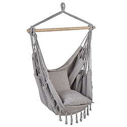 Beliani Fauteuil suspendu Coton Gris clair BONEA