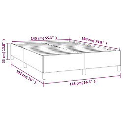 vidaXL Cadre de lit Blanc 140x190 cm Similicuir pas cher