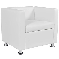 Avis vidaXL Fauteuil blanc similicuir