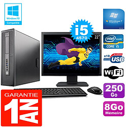 PC HP EliteDesk 800 G1 SFF Core I5-4570 8Go Disque 250 Go Wifi W7 Ecran 22" · Occasion 