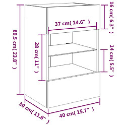 vidaXL Meuble TV mural avec lumières LED chêne sonoma 40x30x60,5 cm pas cher