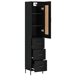 Avis vidaXL Buffet haut Noir 34,5x34x180 cm Bois d'ingénierie