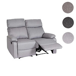 Mendler Fauteuil cinéma 2 places HWC-L93, Fauteuil relax Canapé TV, accoudoir Fonction couchage Nosagfederung Tissu/textile ~ gris clair