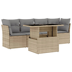 vidaXL Salon de jardin avec coussins 5 pcs beige résine tressée