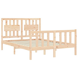 Maison Chic Cadre/structure de lit avec tête de lit pour adulte - Lit Moderne Chambre 120x200 cm bois massif -MN72244 pas cher