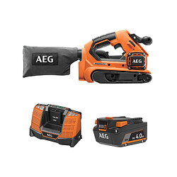 Pack AEG 18V - Ponceuse à bande Brushless 75mm - Batterie 4.0 Ah - Chargeur