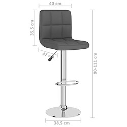 vidaXL Tabouret de bar Gris foncé Tissu pas cher