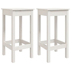 vidaXL Tabourets de bar lot de 2 blanc 40x40x78 cm bois massif de pin