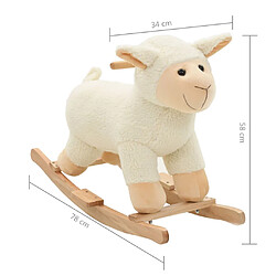 Acheter vidaXL Mouton à bascule Peluche 78x34x58 cm Blanc