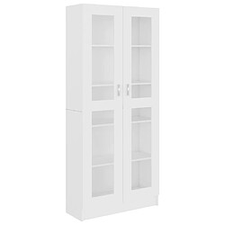 vidaXL Armoire à vitrine Blanc 82,5x30,5x185,5 cm Bois d'ingénierie