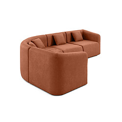 Lisa Design Ikare - canapé d'angle modulable réversible - 5 places - en tissu Ikare - canapé d'angle modulable réversible - 5 places - en tissu - Terracotta