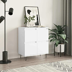 Maison Chic Buffet,Meuble de Rangement,commode pour salon,Cuisine Blanc 60x35x70 cm Bois d'ingénierie -MN27455