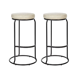 Beliani Tabouret de bar Set de 2 Cuir PU Beige clair MILROY