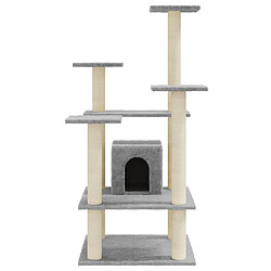 Acheter Arbre à chat avec griffoirs,niche pour chat en sisal Gris clair 110 cm -MN24976