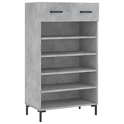 Maison Chic Armoire à Chaussures Gris béton,Meuble de Rangement à Chaussures 60x35x105 cm bois d'ingénierie -MN62999