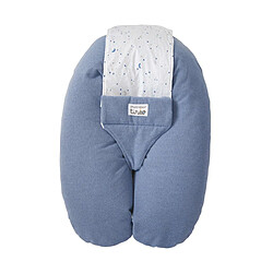 TINÉO - Coussin De Grossesse et d'allaitement Multifonctions Multirelax Éponge, Déhoussable, Fabriqué en France, 78x44cm (Bleu) 