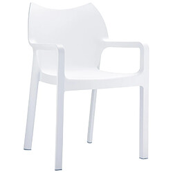 Alterego Chaise design de terrasse 'VIVA' blanche en matière plastique