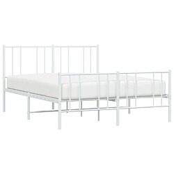 Avis Maison Chic Lit adulte - Lit simple Cadre de lit métal avec tête de lit/pied de lit,Structure du lit Contemporain pour chambre blanc 120x190cm -MN32678