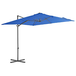 vidaXL Parasol de jardin en porte-à-faux avec mât en acier bleu azuré