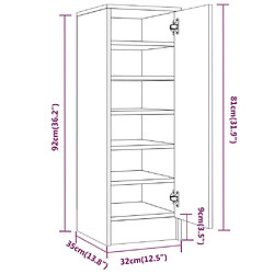 vidaXL Meuble à chaussures Sonoma gris 32x35x92 cm Bois d'ingénierie pas cher