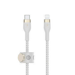 Cbl S tressé USB-C LTG 1M blc Belkin Cbl Silicone tressé US