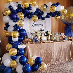 Euro Mega 102 pièces bleu marine or ballon guirlande arc Kit anniversaire décoration garçon bébé douche confettis arche Ballon fournitures 