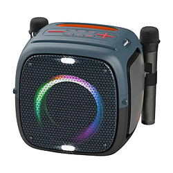 Yonis Enceinte Bluetooth Étanche Lumineuse Basses Puissantes Port USB Enceinte Bluetooth RGB Etanche Avec Basses Puissantes Et Fonction Powerbank Bleu YONIS