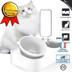 CONFO 2 EN 1 Gamelle pour Chat Surélevé Avec Distributeur Automatique Alimentation réglable