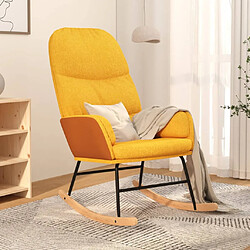 vidaXL Chaise à bascule Jaune moutarde Tissu