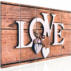 Paris Prix Tableau Imprimé 5 Panneaux Wooden Letters Narrow 90 x 225 cm 