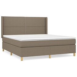 vidaXL Sommier à lattes de lit avec matelas Taupe 180x200 cm Tissu