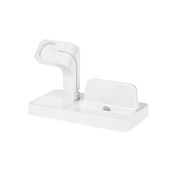 Eko Socle de Chargement 2 en 1 pour Apple Watch et iPhone Durable avec Port USB Blanc 